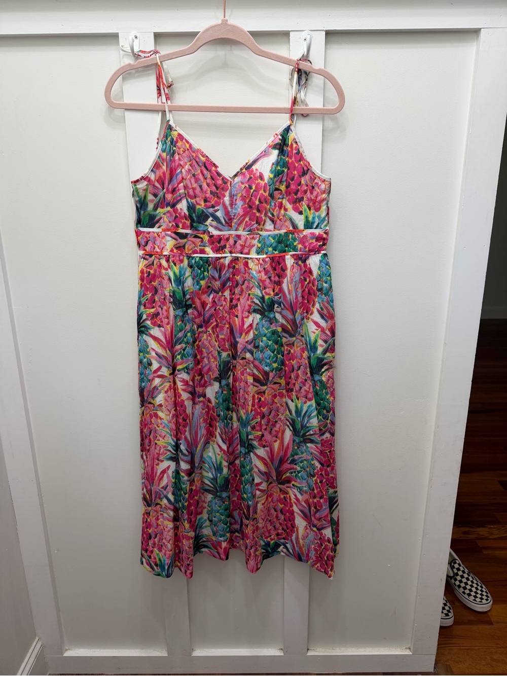 J crew Midi Dress Spaghetti strap Ratti Painted Pineapple Print